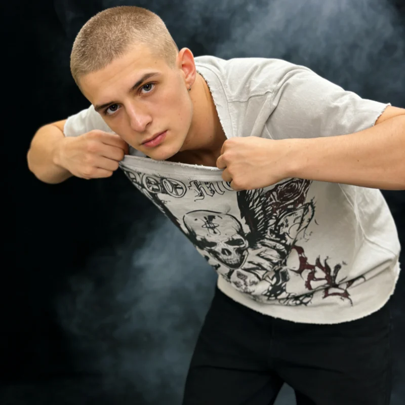 2026 T-shirt unisex retrò gotico scuro con stampa teschio a maniche corte europea americana Y2K 2026 Top alla moda