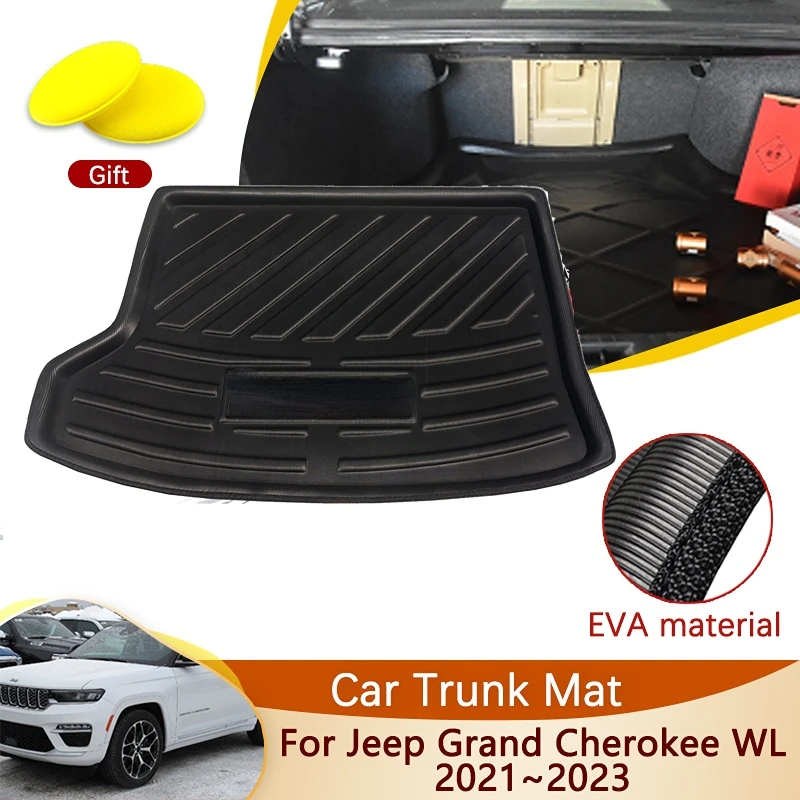 

Car Rear Trunk Mat for Jeep Grand Cherokee WL 2021~2023 MK5 2022 5 Accessories Floor Tray Liner Cargo Boot Carpet Auto Mud Mats