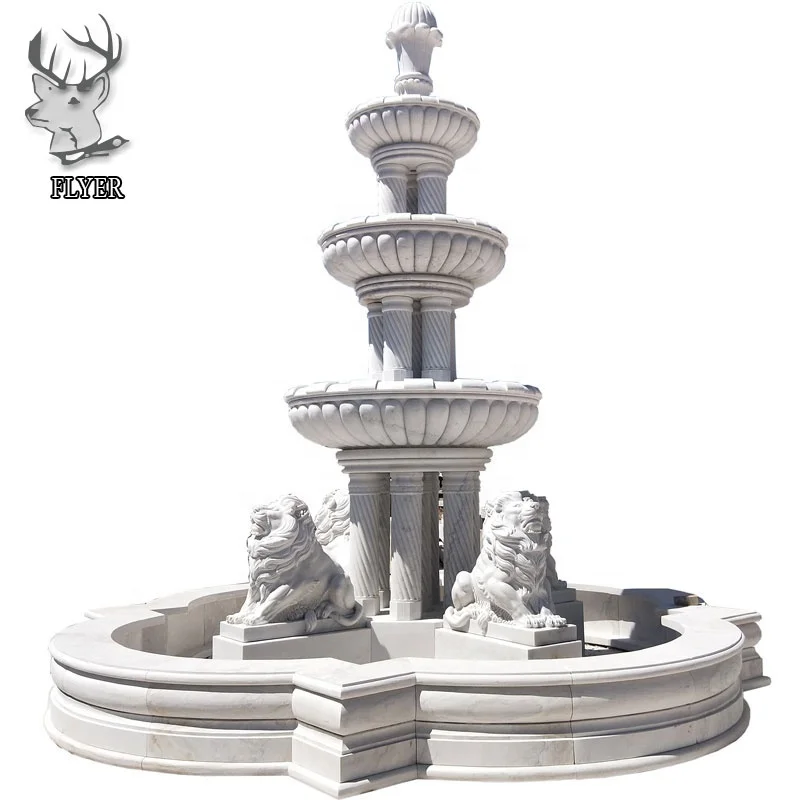 Marble Stone Custom Outdoor Garden Decoration Hand Carved Classical Natural Marble Stone Fountain White  Marble Water Fountain