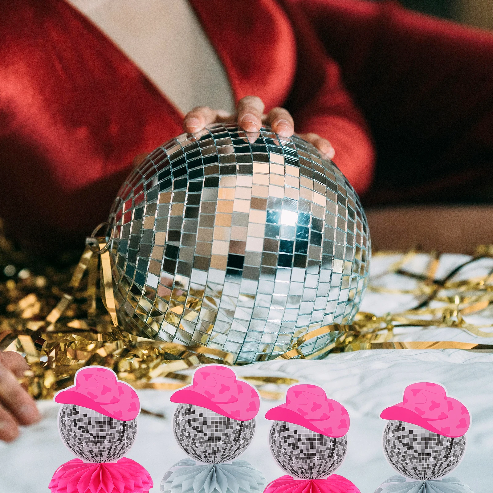 

6 Pcs Retro Hat Honeycomb Centerpieces Disco Party Decorations 70s Themed Birthday New Year Decoration Table Wall