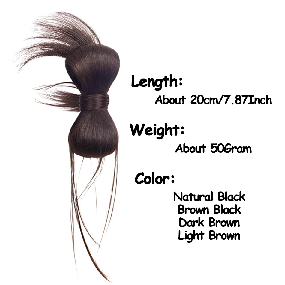 Synthetic Clamp Type Bowknot Hair Bun With Duckbill Clip Elegant And Natural Shuttlecock Head Ponytail Hair Extensions For Women image 3