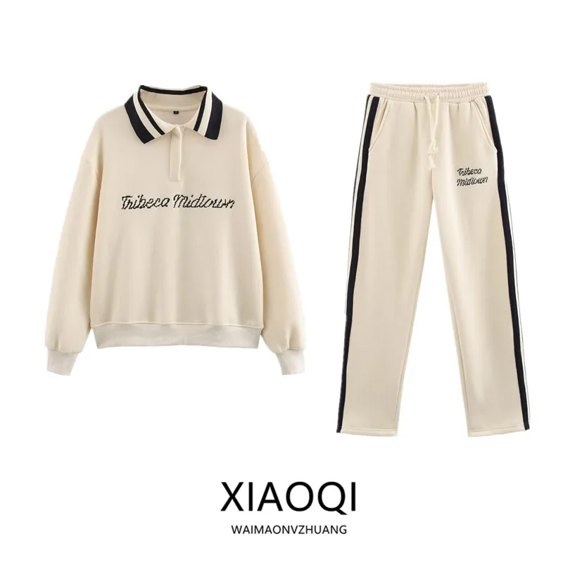 

Spring 2025 New Women's Casual Long Sve irt Collar Printed Sweatirt Simple Sle Streetwear Faion