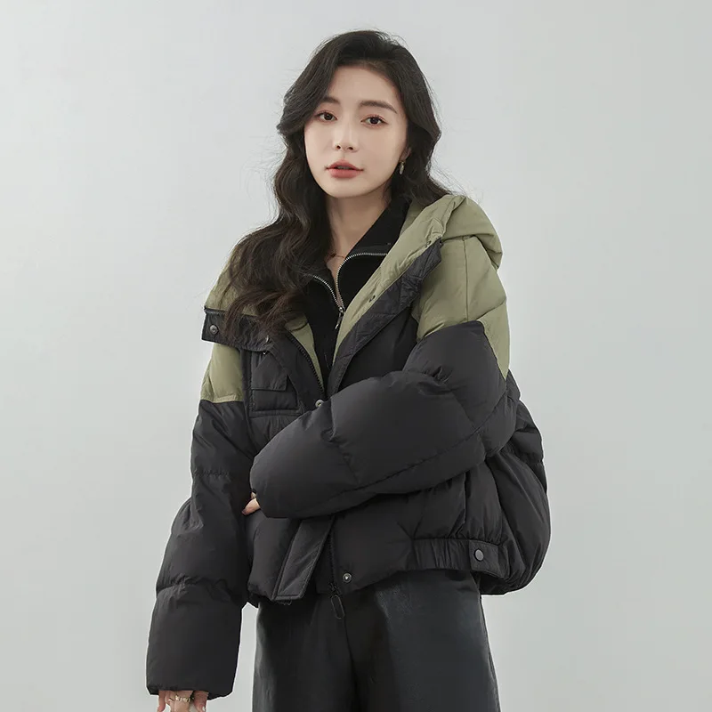 Women's Down Jacket High-end Winter Coat Warm Thick New Korean Short Coats Patchwork White Down Jackets Women Puffer Jacket
