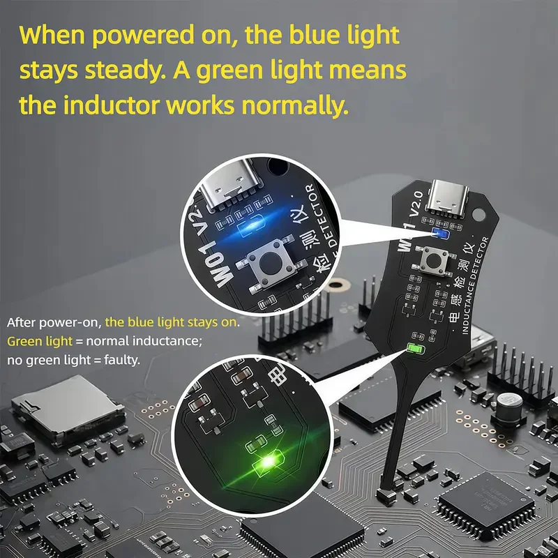 OSS W01 V2.0 Induktivitätstester Motherboard-Spulentester Elektronische Leiterplatten-Induktordetektor für Handy-Motherboard-Komponenten – Detail 4