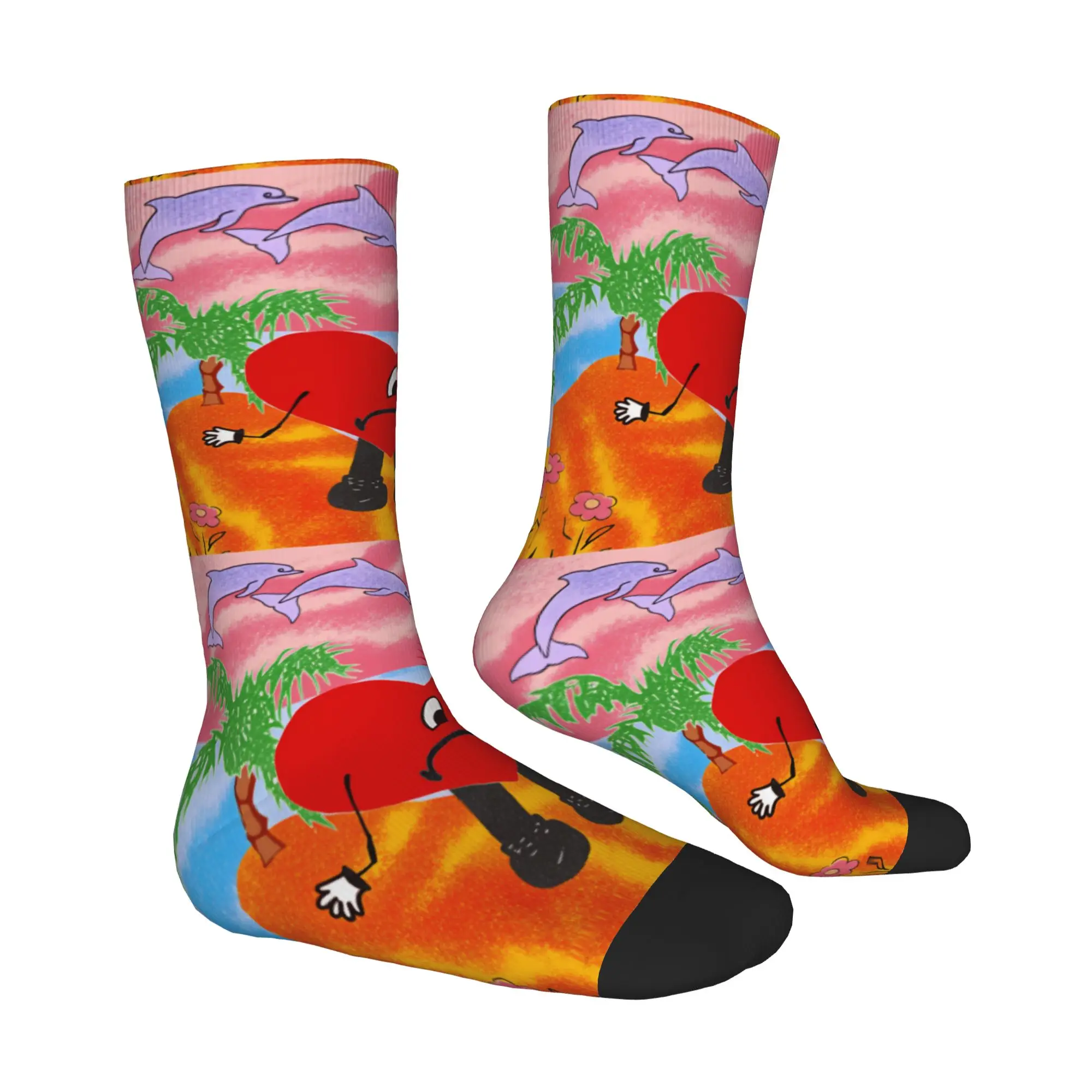Bads Bunnys Sad Heart Comfy Socks Graphic Stockings Anti-Slip Couple Socks Warm Soft Winter Korean Running Sports Socks