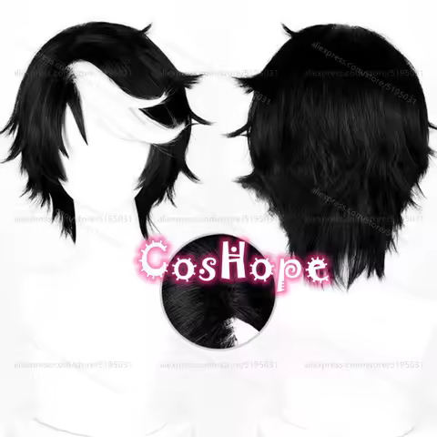 The Dark Wanderer Noir Cosplay Wig 33cm Short Black White Wig Cosplay Anime Heat Resistant Synthetic Wigs