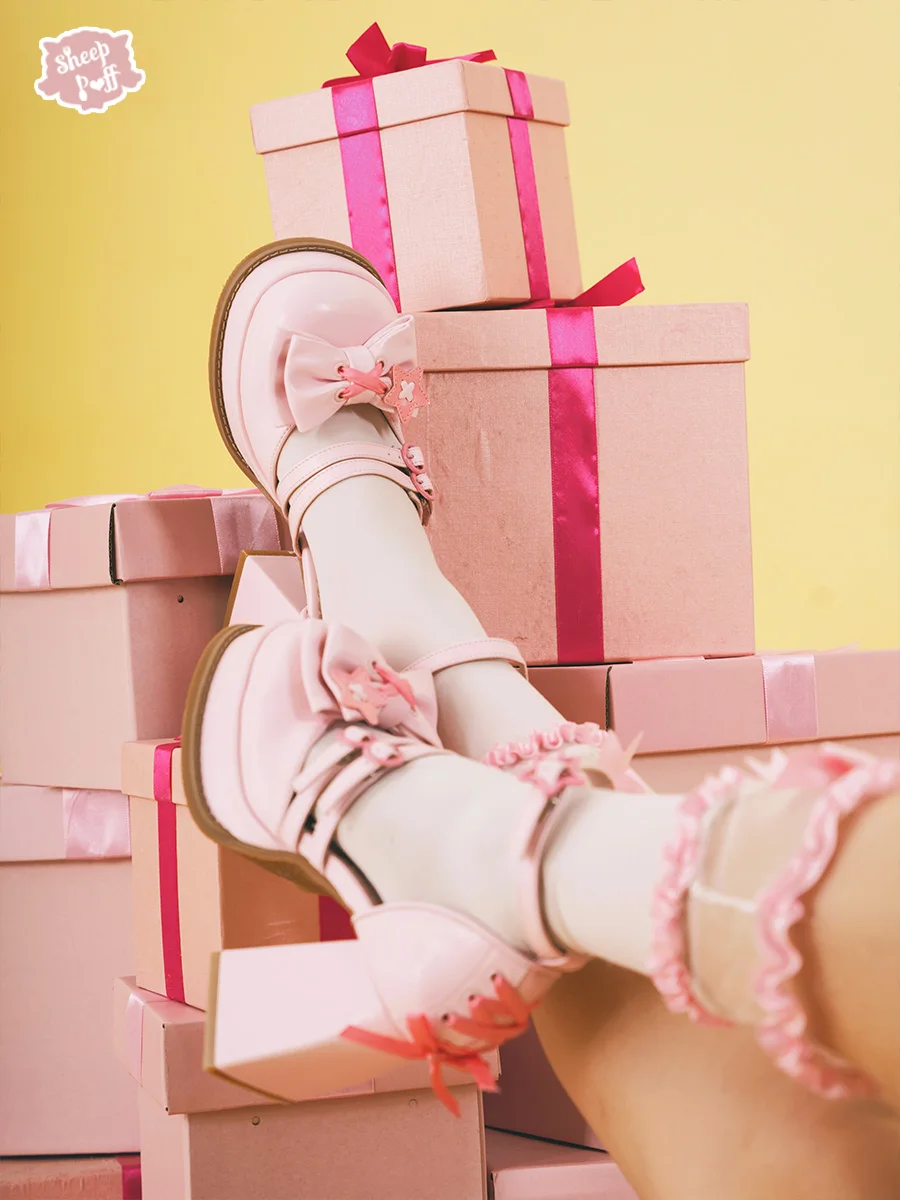 Star Barbie Lolita Sweet Cool Sandals Cowboy Waterproof Platform High Heels Japanese Cute Girl Tea Party High Heels Single Shoes