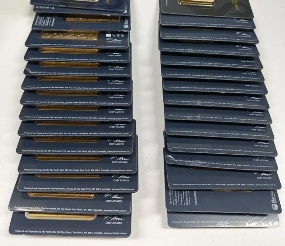 1oz/2.5g/5g/10g/20g/50g/100g Sealed packing Copper Bar 24k Gold Plated Bullion Ingot Non-magnetic Unique Craft Gift