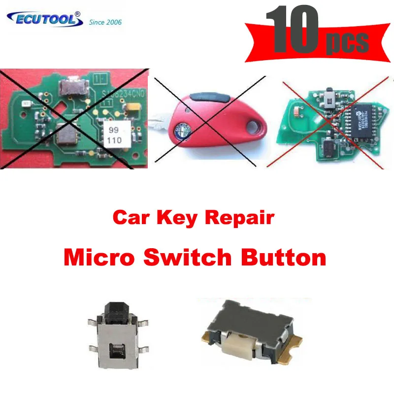 10pcs Car Remote Controller Micro Switch Button Replacement for ALFA ROMEO 146 156 GTV GT 166 Key Fob Repairing