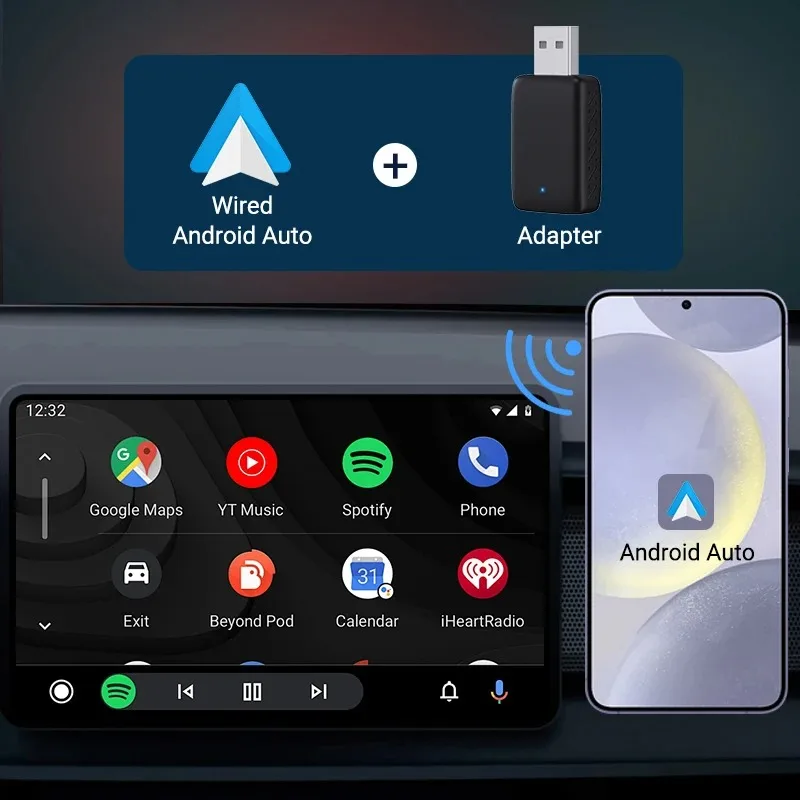 2 in 1 Wireless Carplay & Android Auto Mini Box Plug and Play WIFI BT Fast Auto Connect USB/USB-C, No Delay Smart Dongl for  car