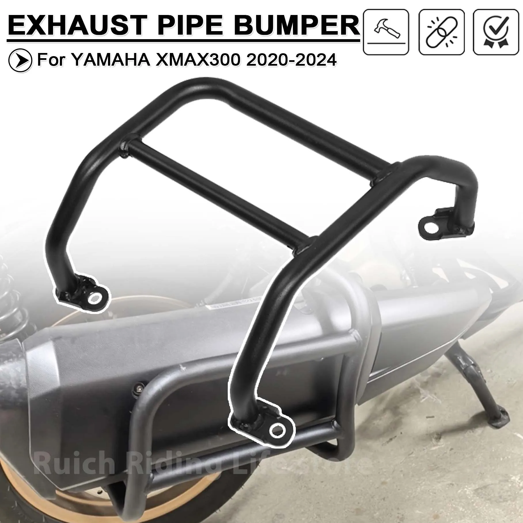 

Для YAMAHA XMAX300 XMAX 300 XMAX X MAX 300 2020-2023 2024 выхлопная труба, защита бампера, защита глушителя, защита от падения