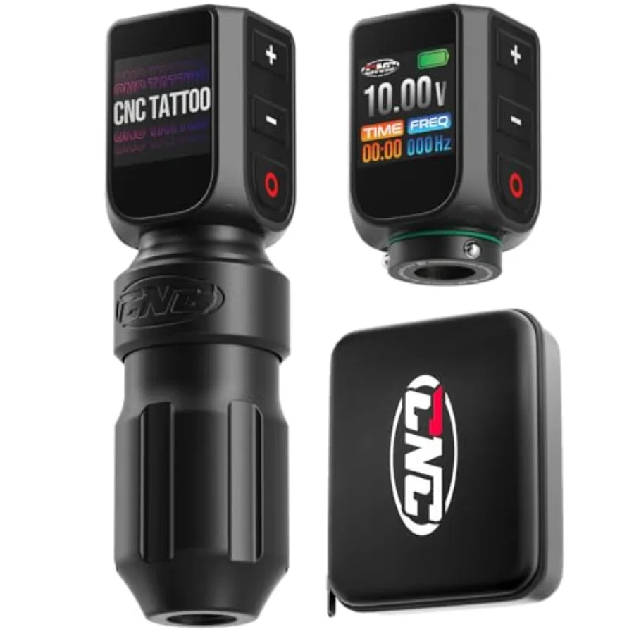 

Wireless Tattoo Machine Rotary Pen with 3200mAh Dual Batteries Power Supply Tattoo Gun LED Display 4.0 Stroke Coreless Motor fo