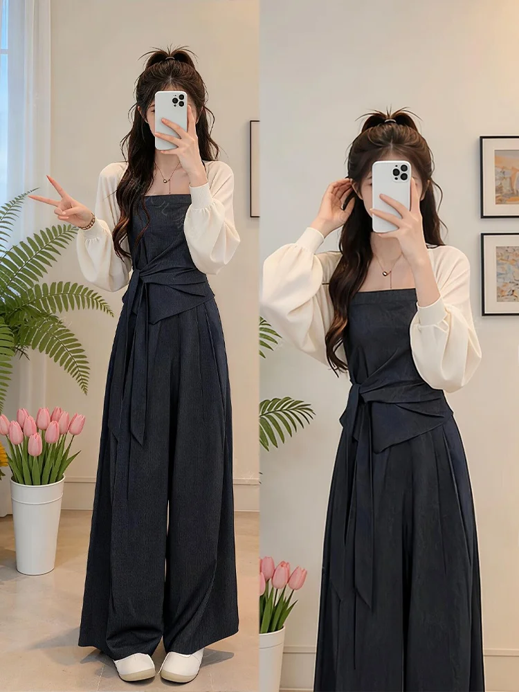 

Summer New Arrival Women's Three-Piece Set Korean Style Sun Protection Shirt Wide Leg Pants Casual Fashion Outfit