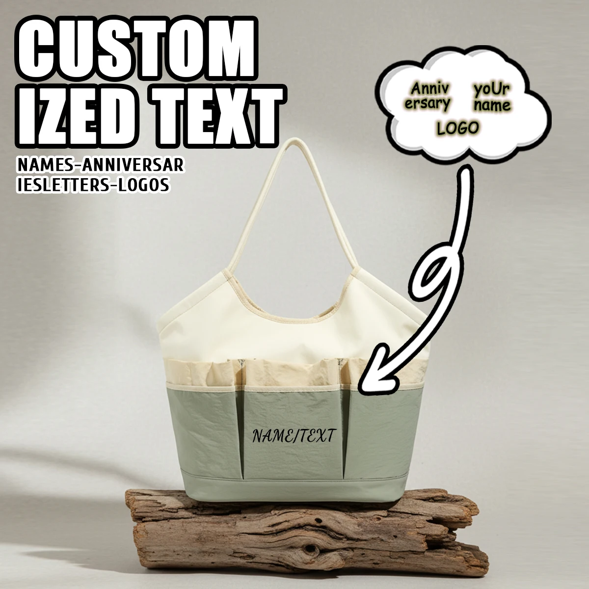 

Logo High-End Custom Lightweight Bag Women's Shoulder Bag Student Outing Simple Versatile Casual Shopping Tote Bag Exclusive DIY