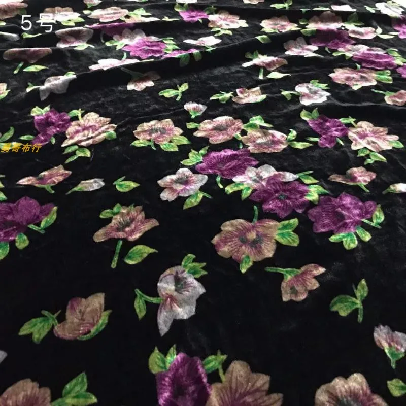 

High-Grade Real Velvet Printed Fabric Silk Bottom Cotton Soft and Comfortable Spring Summer Made Dress Cheongsam Cloth