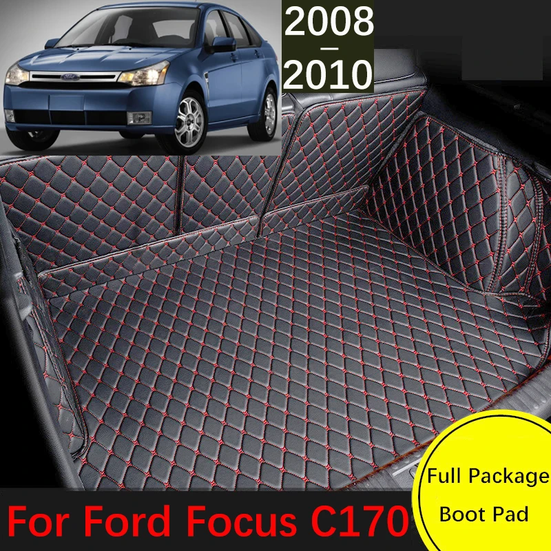 

Custom Leather Car Trunk Mat For Ford Focus C170 2008 2009 2010 Waterproof Cargo Liner Carpet Interior Parts Accessories Cover