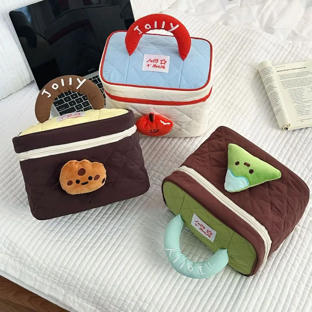 

Простой цвет дофамина, милая косметичка в форме домика, ручная косметичка Kawaii в форме дома, квадратная косметичка на молнии, уличная