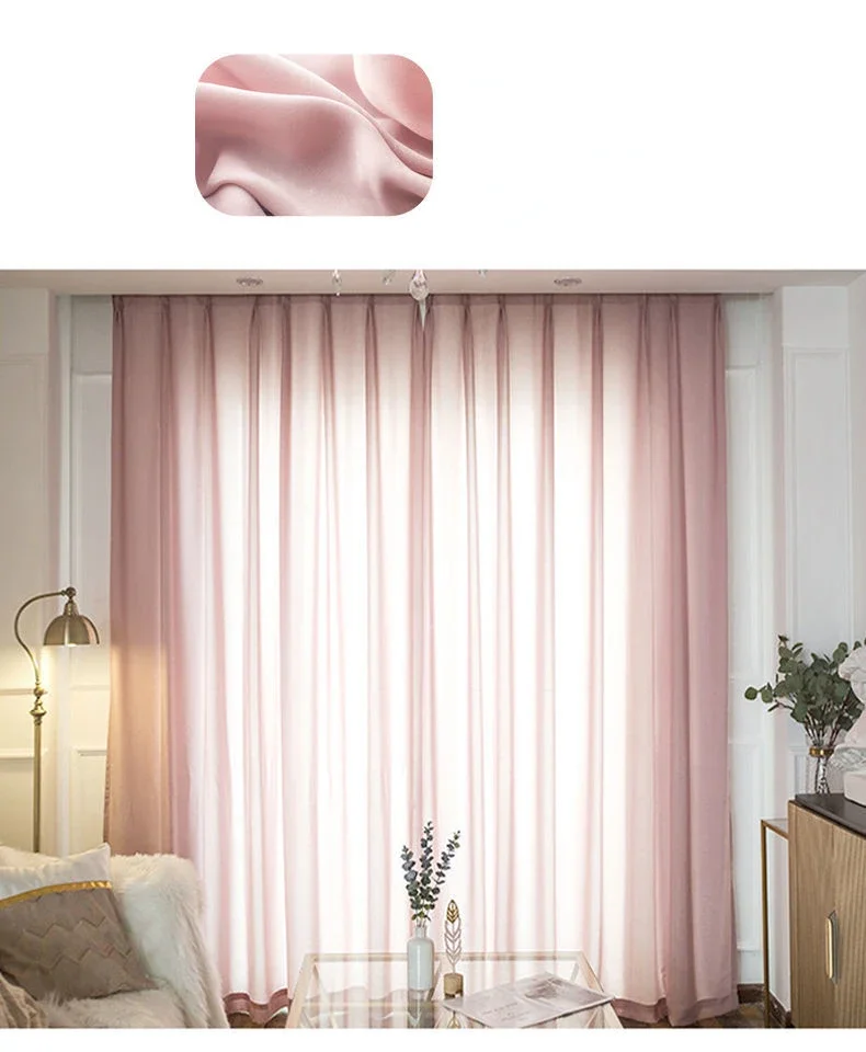 Light-impermeable Window Screen Partition Window Double Opening Curtains for Living Dining Room Bedroom