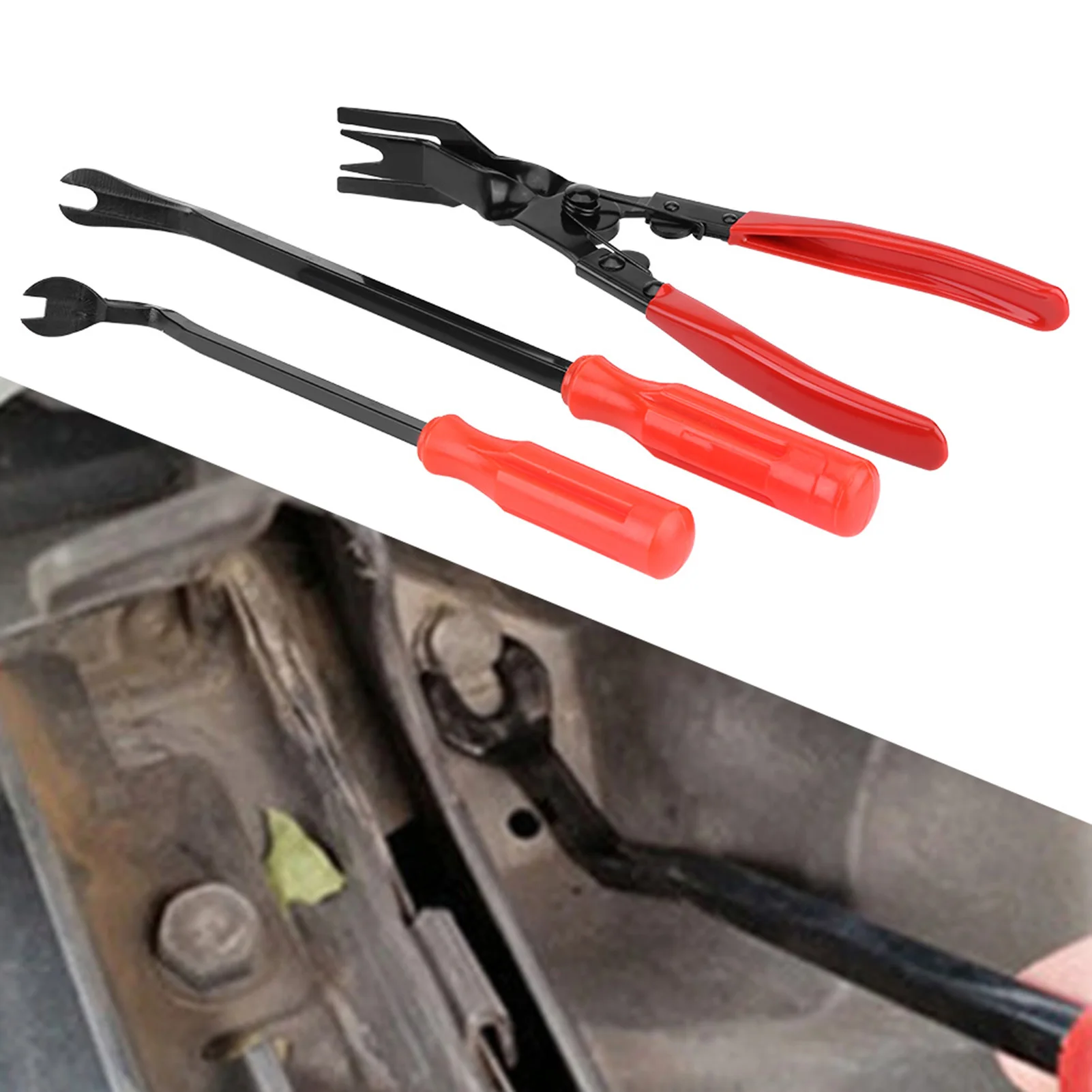 Door Trim Rivets Clips Pliers Fastener Remover Puller Pry Bar Tool Kit Panel Trim Clip Removal Tool Rivets Clips Pliers - view 6