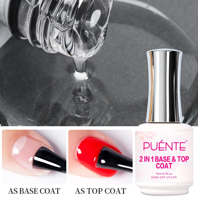 Puente 15ml 2 in 1 Basis & Dec klack Gel Nagellack transparente Basis Gel & Wisch Dec klack UV semi permanenter Nagellack einweichen