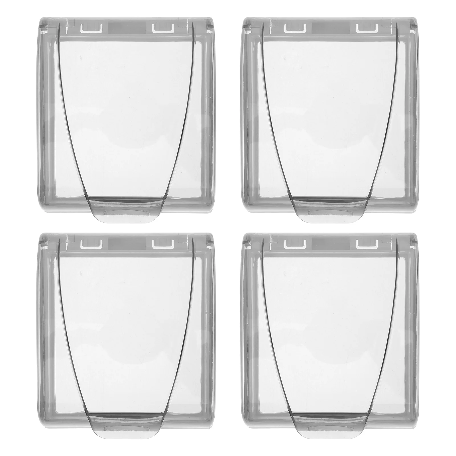 

4pcs Waterproof Socket Protective Cover Electric 86 Type Bathroom Adhesive Outlet Plastic Protector Transparent Switch Guard