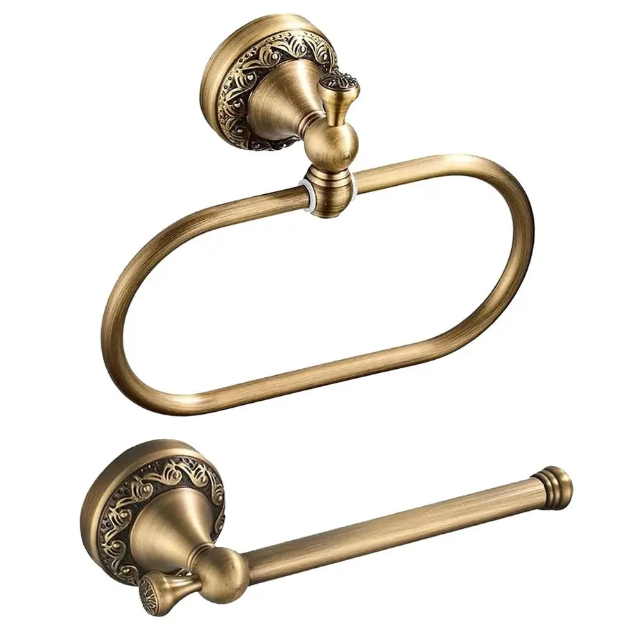 

Gold Toilet Paper Holder, Antique Hand Towel Ring Retro Hand Towel Holder Tissue Roll Paper Hanger Paper Towel Holder Wall Mount