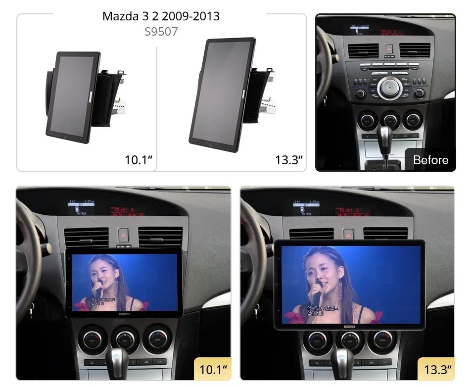 Rotatable 1920*1080 13.3 Ownice Android10.0 Car Multimedia for Mazda 3 2 2009-2013 Auto Radio 4G LTE 360 Optical Coaxial No DVD