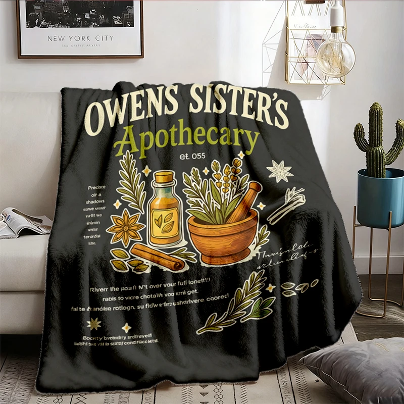 Magic Practical Flannel Blanket, Apothecary Owens Flannel Throw, Midnight Margaritas Witchy, Practical Magic Cozy Blanke