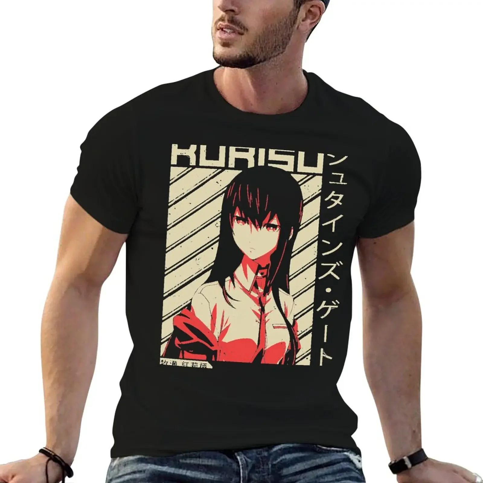 Steins Gate 0 Makise Kurisu- Anime Shirt T-Shirt cotton graphic tees kawaii clothes men clothings