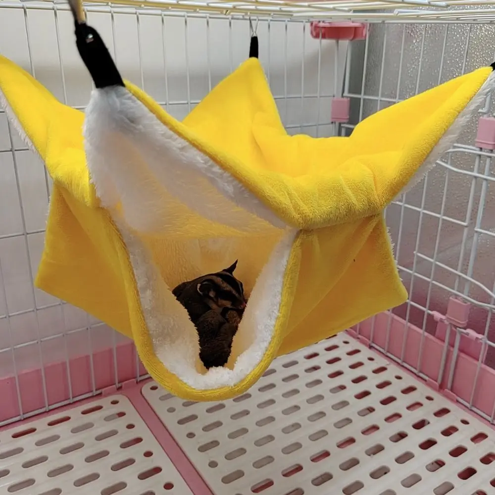 Hamac à Hamster en peluche Double couche, sac de couchage épais et chaud pour Hamster, suspendu, Cage à Rat confortable, maison pour Cage pour animaux de compagnie