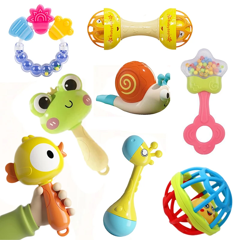 Baby Rattles Toys 0 to 1 Giraffe Baby Rattle Sensory Rattle For Baby Changes Newborn Musical Toy Rattle Sand Hammer Baby Toys
