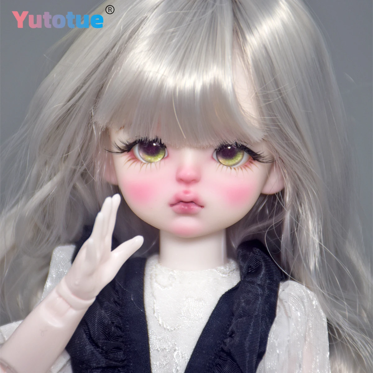 Yutotue 30cm de altura menina boneca brinquedo prata perucas vestido sapatos pintados à mão maquiagem realista 1/6 bjd boneca crianças presente