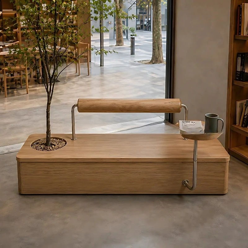 Nordic light luxury wood, bench overhead viewing stool
