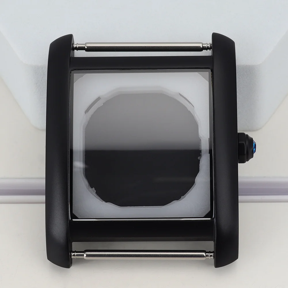 34.6mm Matte Black Watch Case Stainless Steel Back Watch Assemble Modify Parts Domed Sapphire Fit Miyota 2115 Quartz Movement