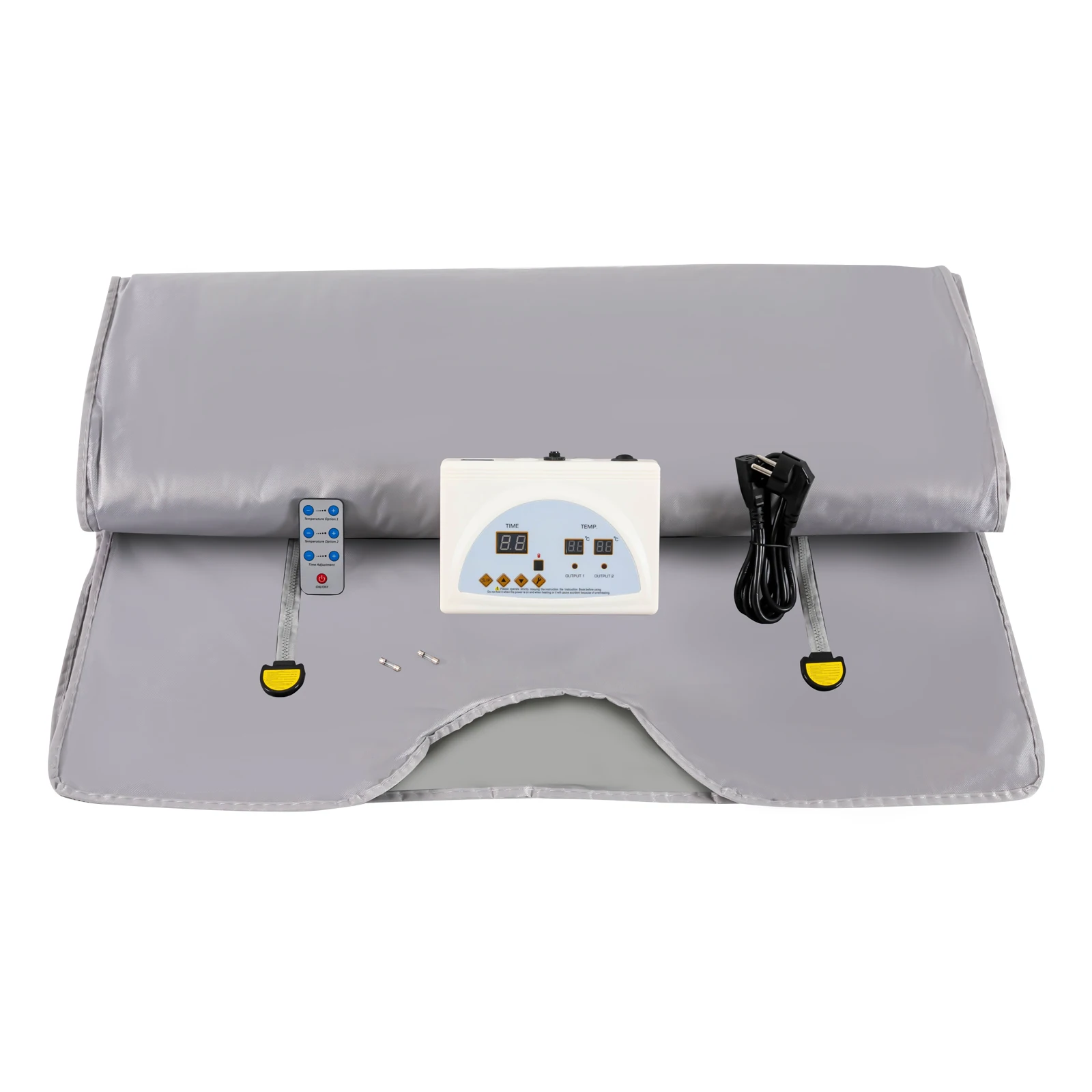 بطانية ساونا محمولة، بطانية تسخين قابلة للطي مقاس 180*80 سم، كيس بخار للعرق مع جهاز تحكم عن بعد لجهاز Detox Spa Relax (650 وات 220 فولت/110 فولت)