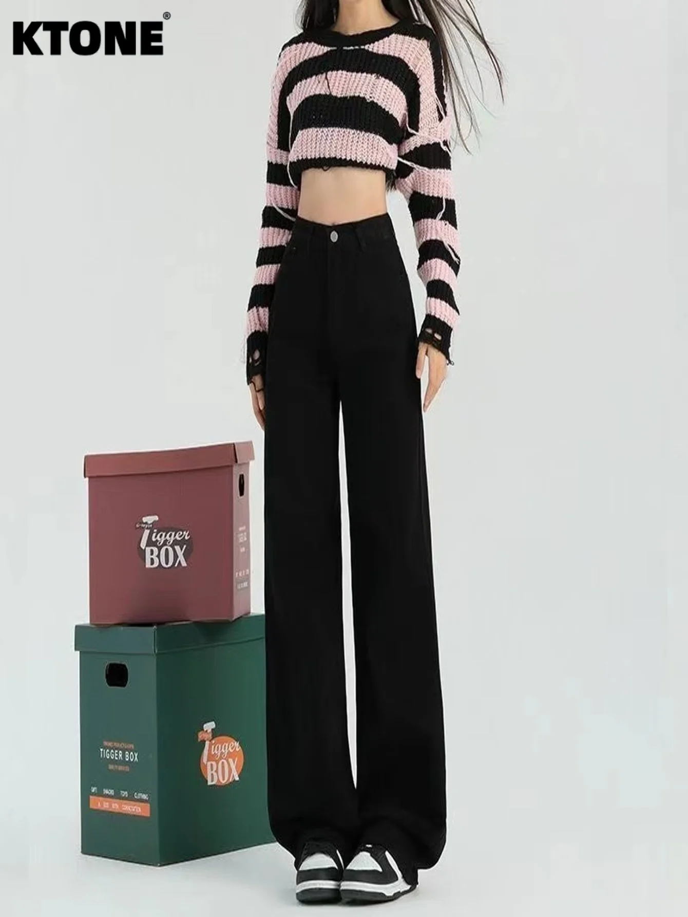 

Men's Slim Tight Black Jeans Y2k Clothes Unisex Drip Trend Casual Pants No accessories or belts included