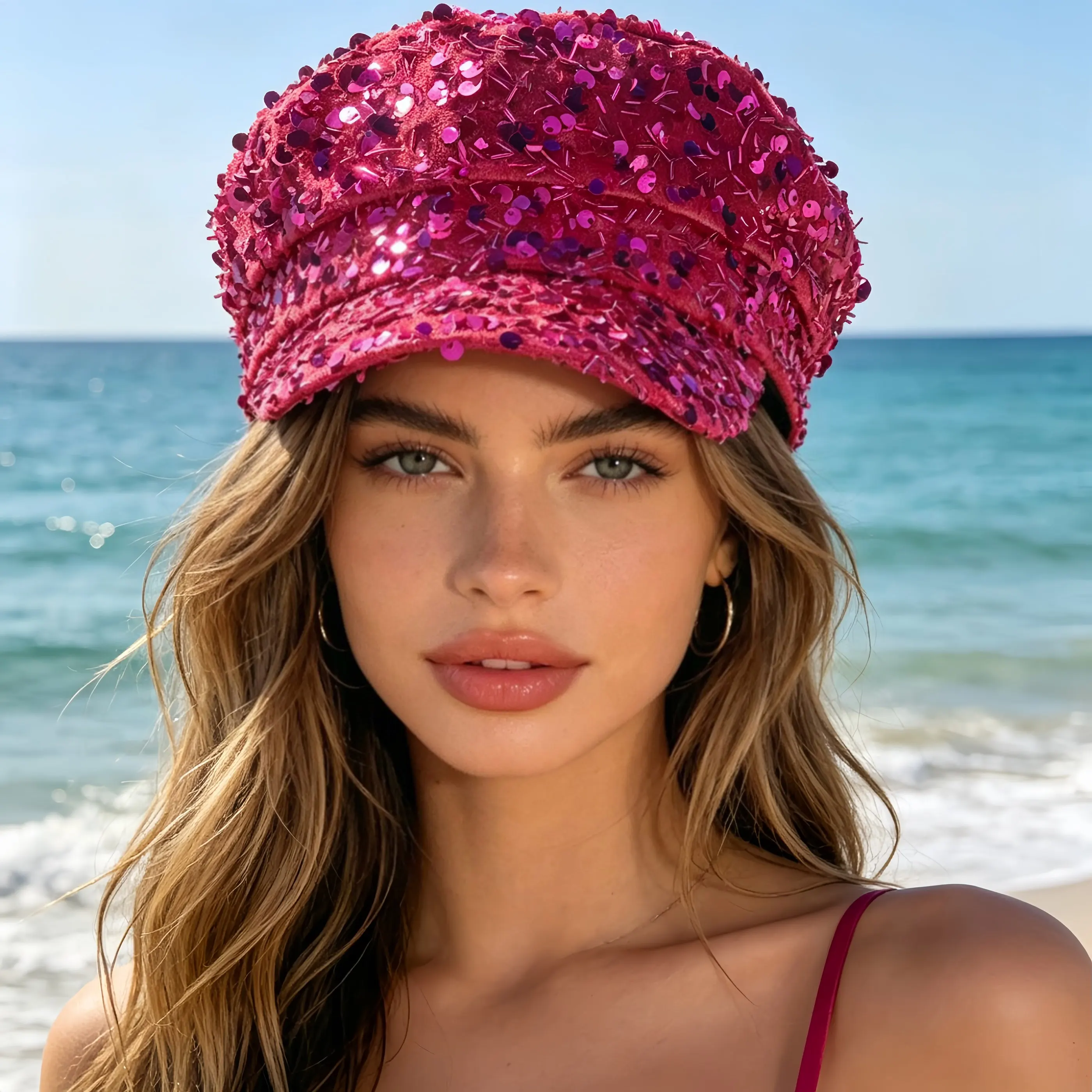 HongLuan Carnival Disco Steampunk Captain Hat Rhinestone for Music Festival Woman, Rave Festivals Accessories  Party Caps Man
