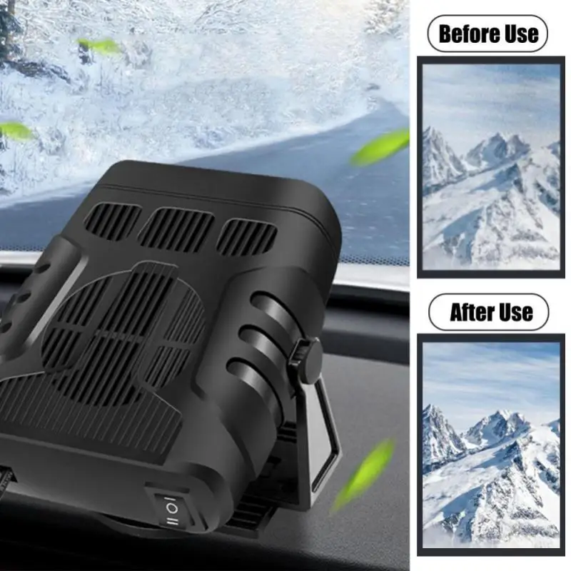 Car Heater Fan 12V 120W 24V 200W Auto Windshield Anti-Fog Electric Heating Dryer Defogging Demister Defroster 2 IN 1 Cooling