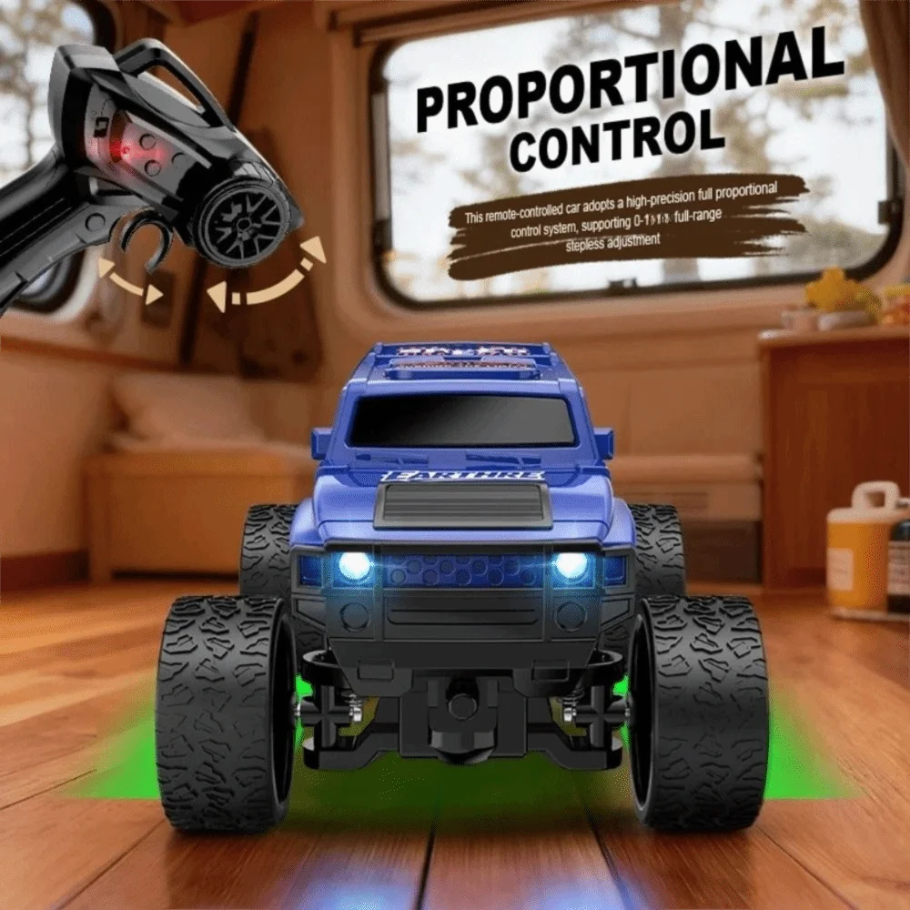 1:64 Mini RC Climbing Car Full Scale with Trailer Off-road Vehicle Car 2.4G Remote Control Rechargeable Children Model Gift