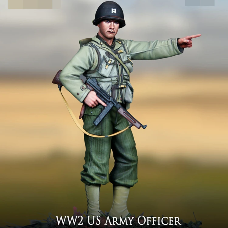 หุ่นเรซิน1/35ตัว GK ทหาร WW2เจ้าหน้าที่กองทัพสหรัฐชุดทหาร wwii ชุดประกอบและไม่มีสี