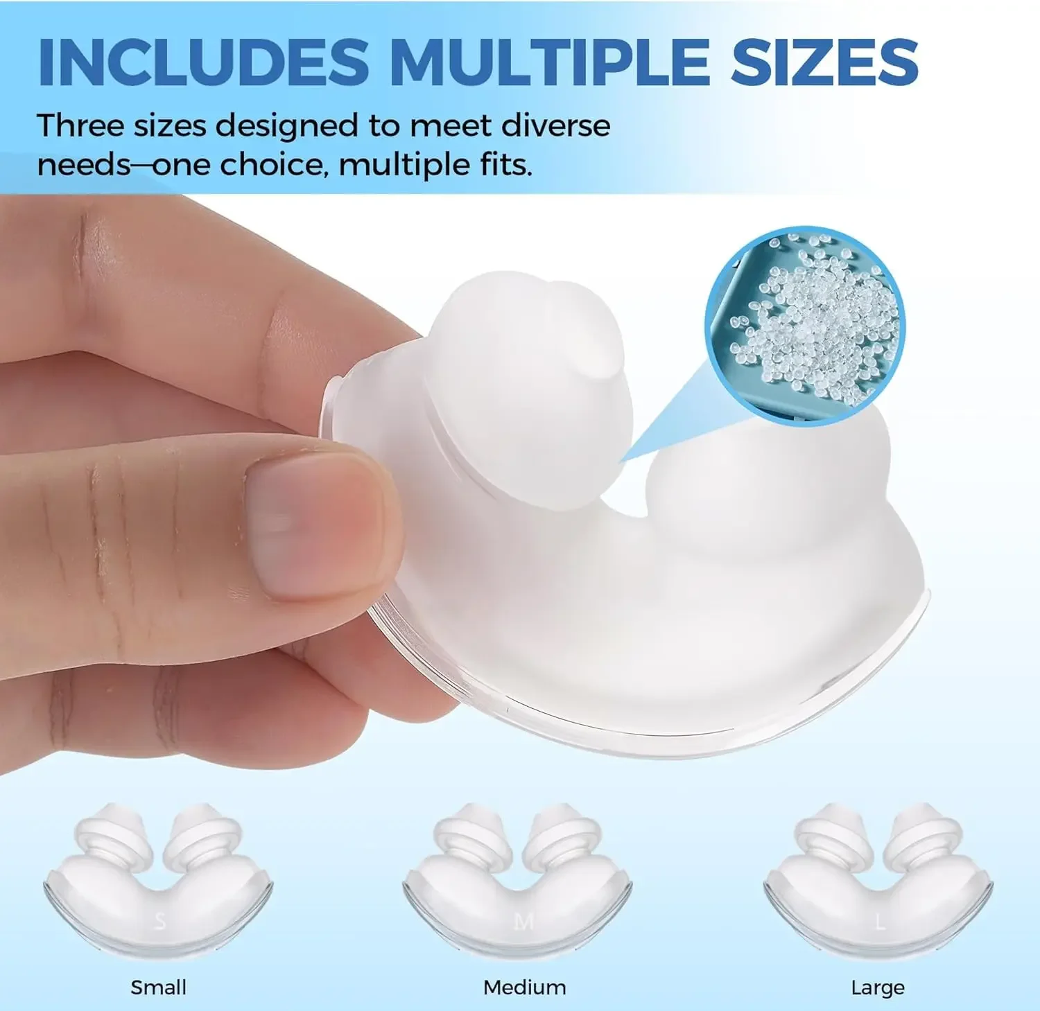 Universal Nasal Pillow Mask Set for CPAP & BiPAP Machines S/M/L Sizes Detachable Headgear and Frame, Comfortable Lightweight Fit - view 2