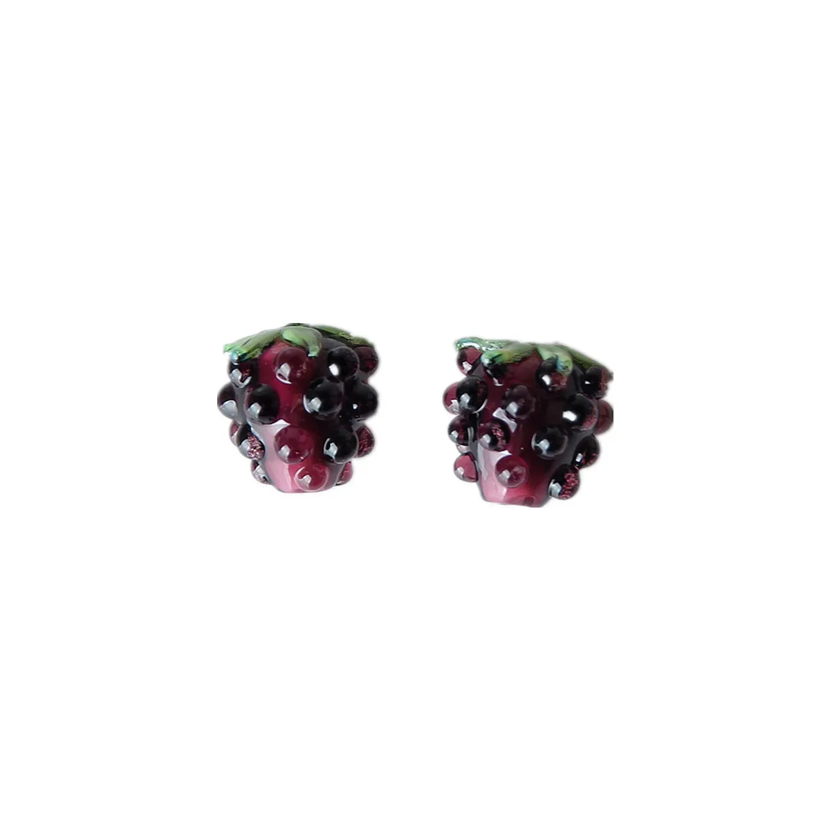 5Pcs Raspberry Glass Beads Exquisite Straight Hole Handmade DIY Earrings and Earrings Material Accessories