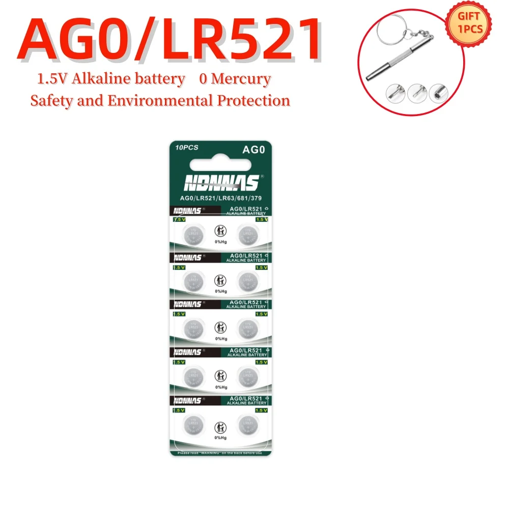 2-100PCS LR521 AG0 1.5V Alkaline Button Cell SR521SW/379A 179 D379 Button Batteries for Calculator, Watch, Toy, Remote, Key Fob,