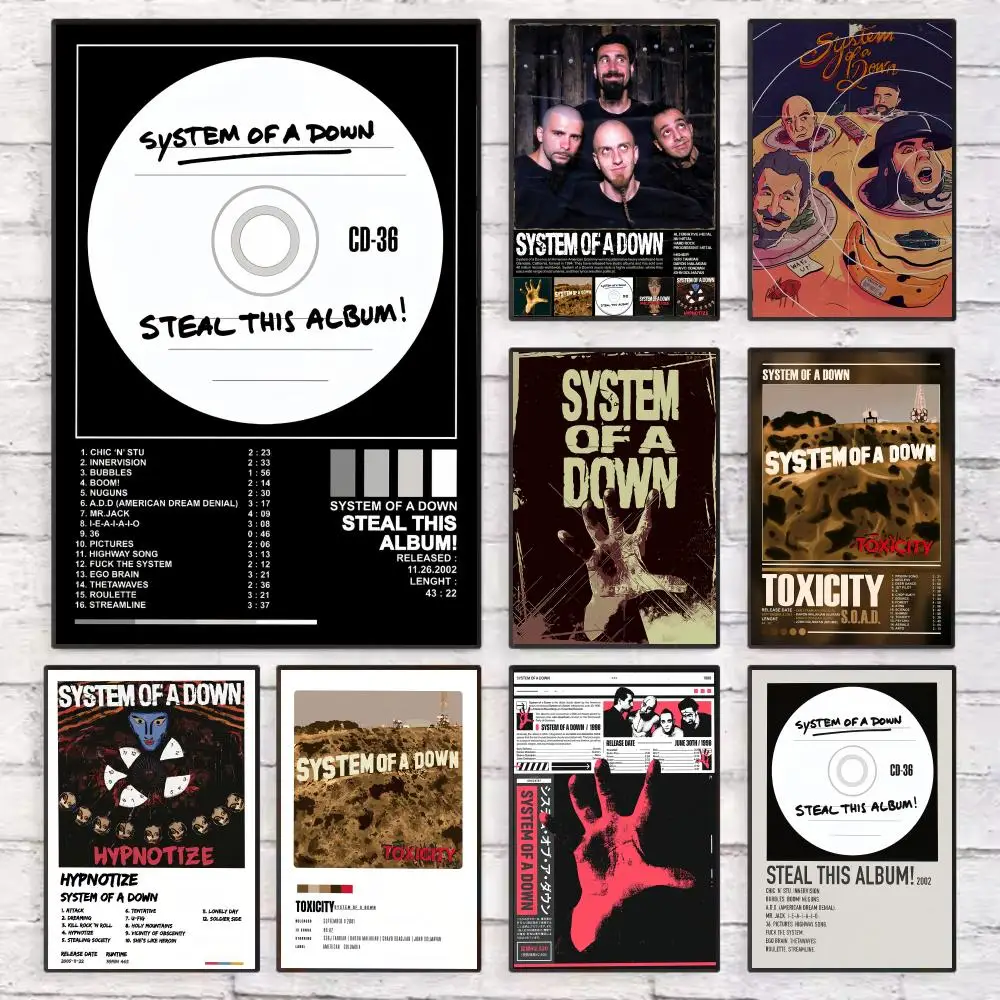 

S-System of a Down Band Poster Wall Art Sticky for Living Room Bedroom Office Hallway Bar Home Decor Gift Idea