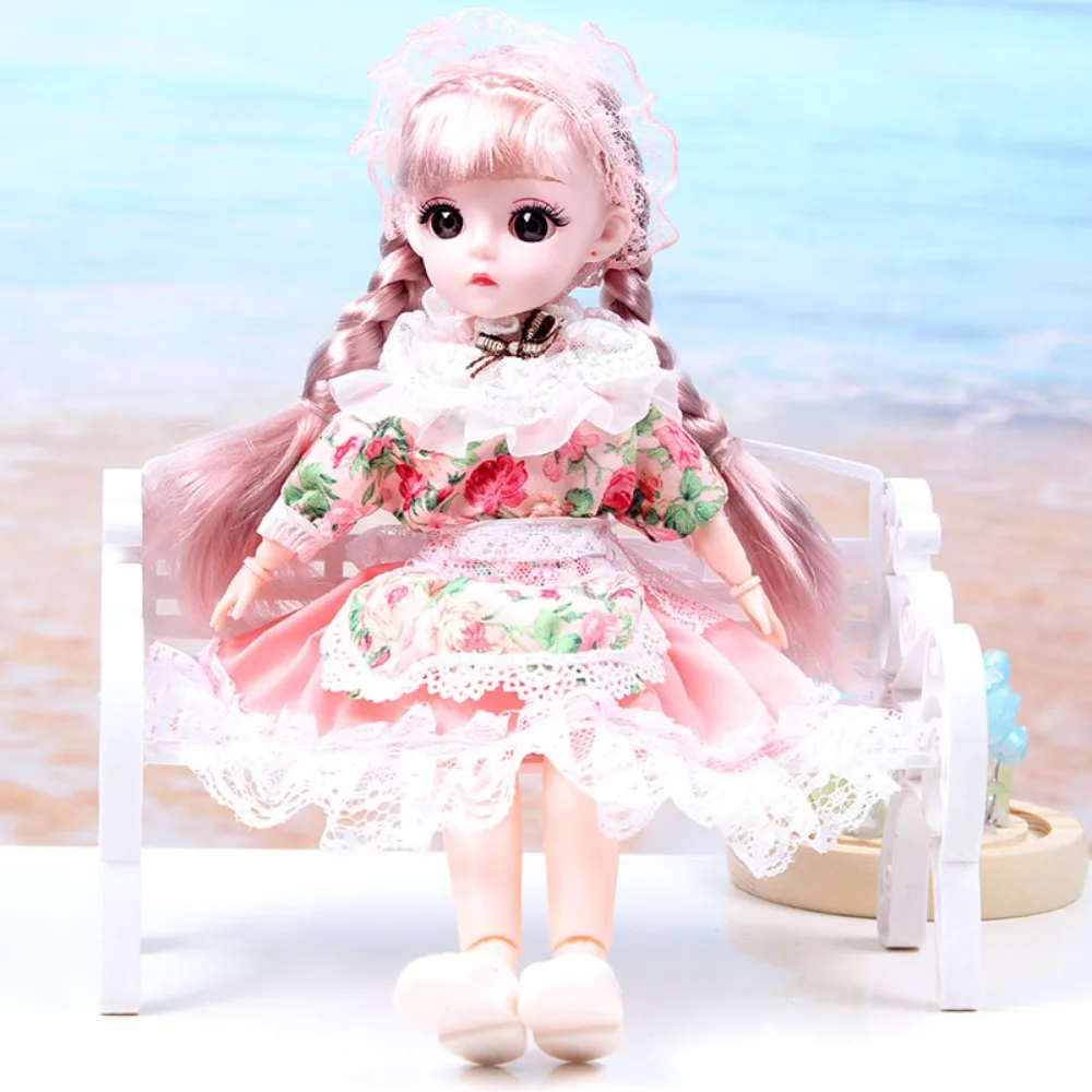 

Play House Toys Spherical Joint 30cm Anime Bjd Doll Dress Up with Clothes 1/6 Bjd Dolls 3D Eyes Cute Hinged Doll Birthday Gift