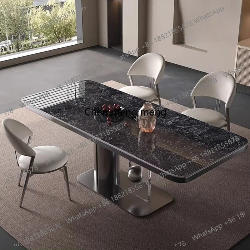 Light Luxury Rock Panel Dining Table pliante Modern console tables kitchen furniture Home rooms coffee table chair side tables