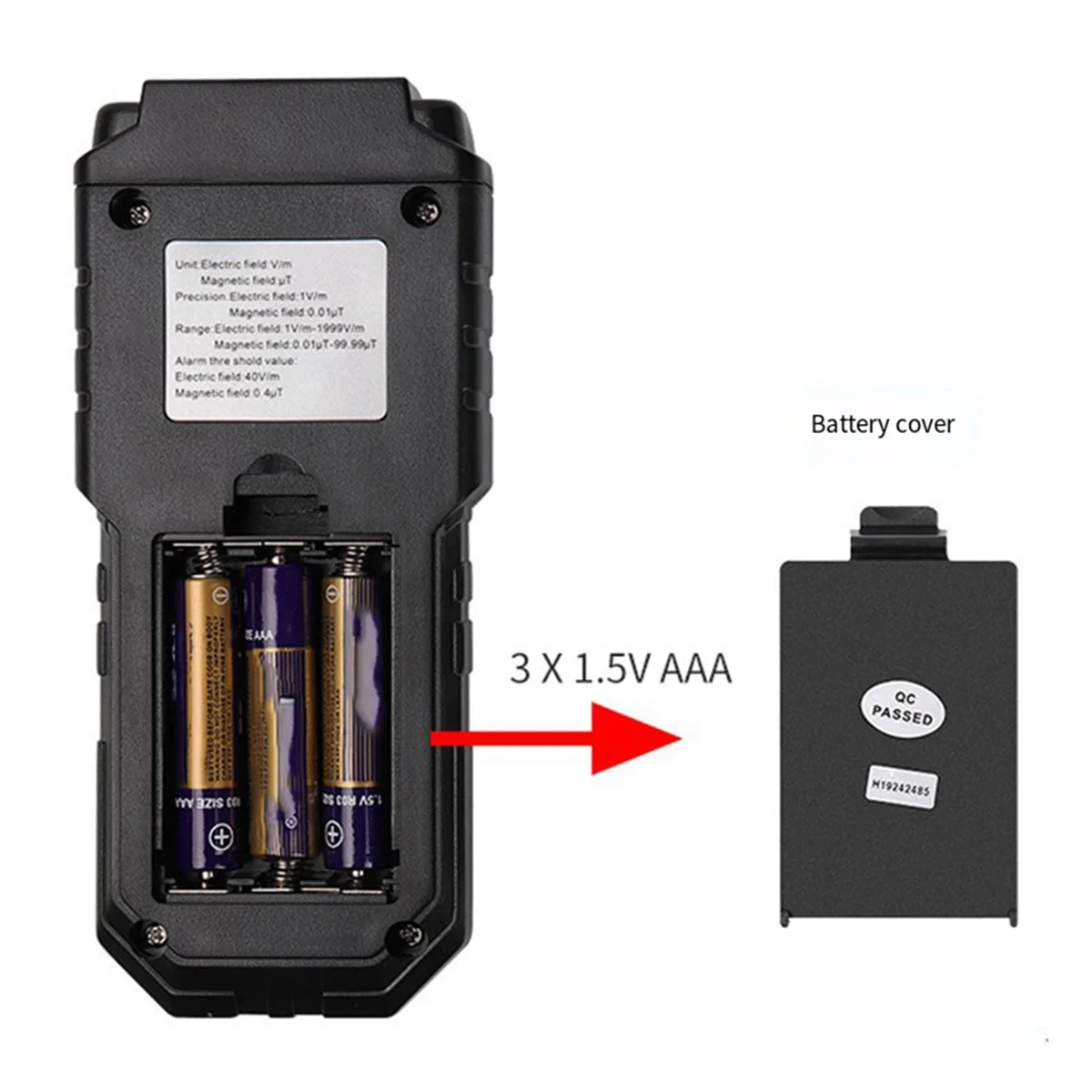 AB51 ET825 كاشف الإشعاع الكهرومغناطيسي للكشف عن الإشعاع الأجهزة الكهربائية مقياس مسح الإشعاع مع البطارية #4