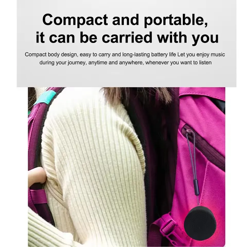 مكبر صوت لاسلكي مغناطيسي صغير مع حامل هاتف يتميز في الهواء الطلق والسفر والداخلي ومكبر صوت محمول ثنائي الاستخدام للصوت المنزلي #3