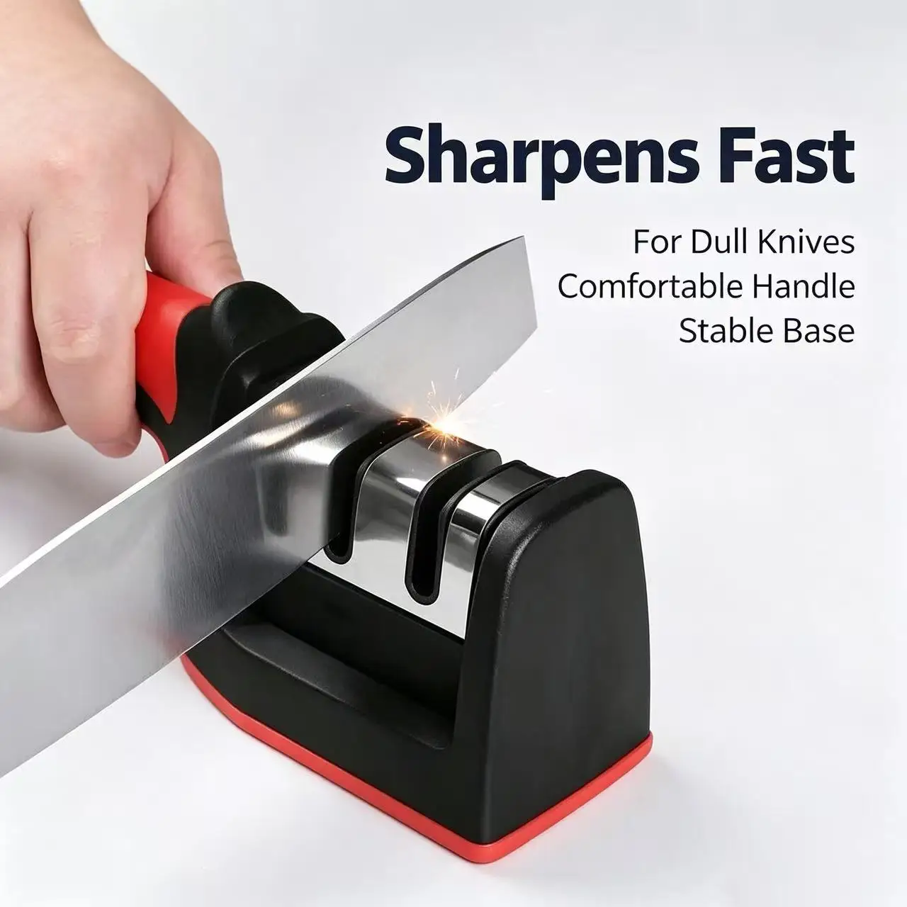 Multifunctional Handheld Knife Sharpener,3‑Stage Fast Sharpening Tool,Portable Kitchen Gadget for Home Kitchen Use