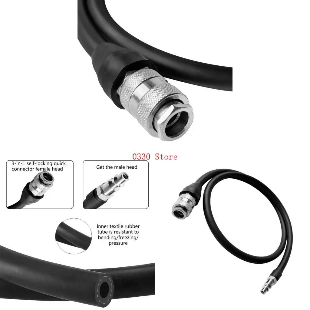  Tire Inflator Hose Adapter Locking Car Tire Air InflatorExtension Tube Connector